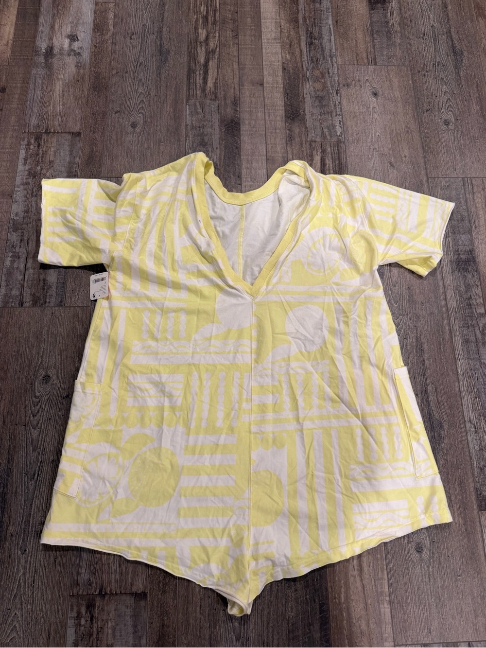 FP Movement by Free People Yellow & White Geometric Romper - Picture 3 of 3